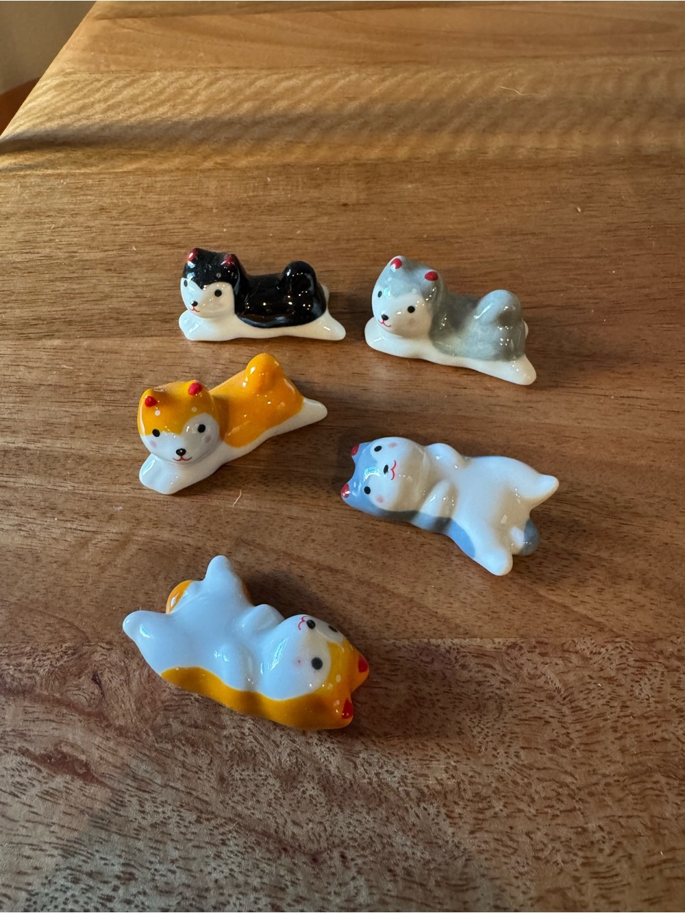 Cute Ceramic Shiba Inu Chopstick Rests - Set of 5